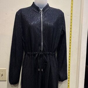 Vintage Elegant Black Zippered Women's jumpsuit